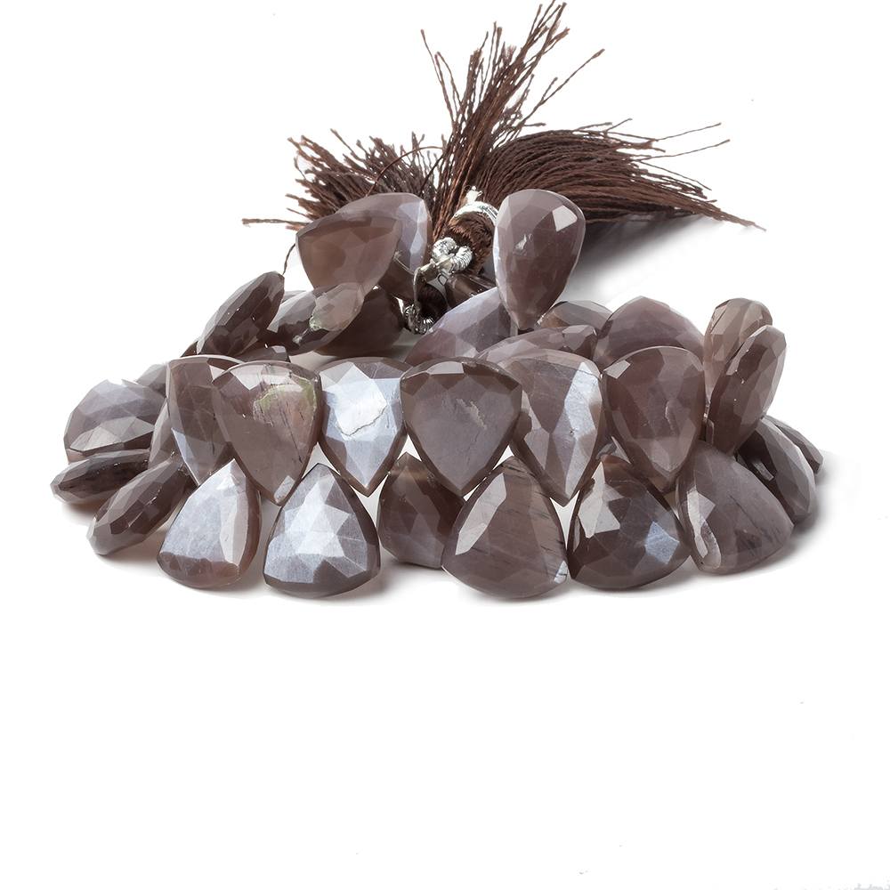 13x14-17x14mm Chocolate Moonstone faceted flat trillion beads 8 inch 38 pcs (ONLINE ORDER ONLY)