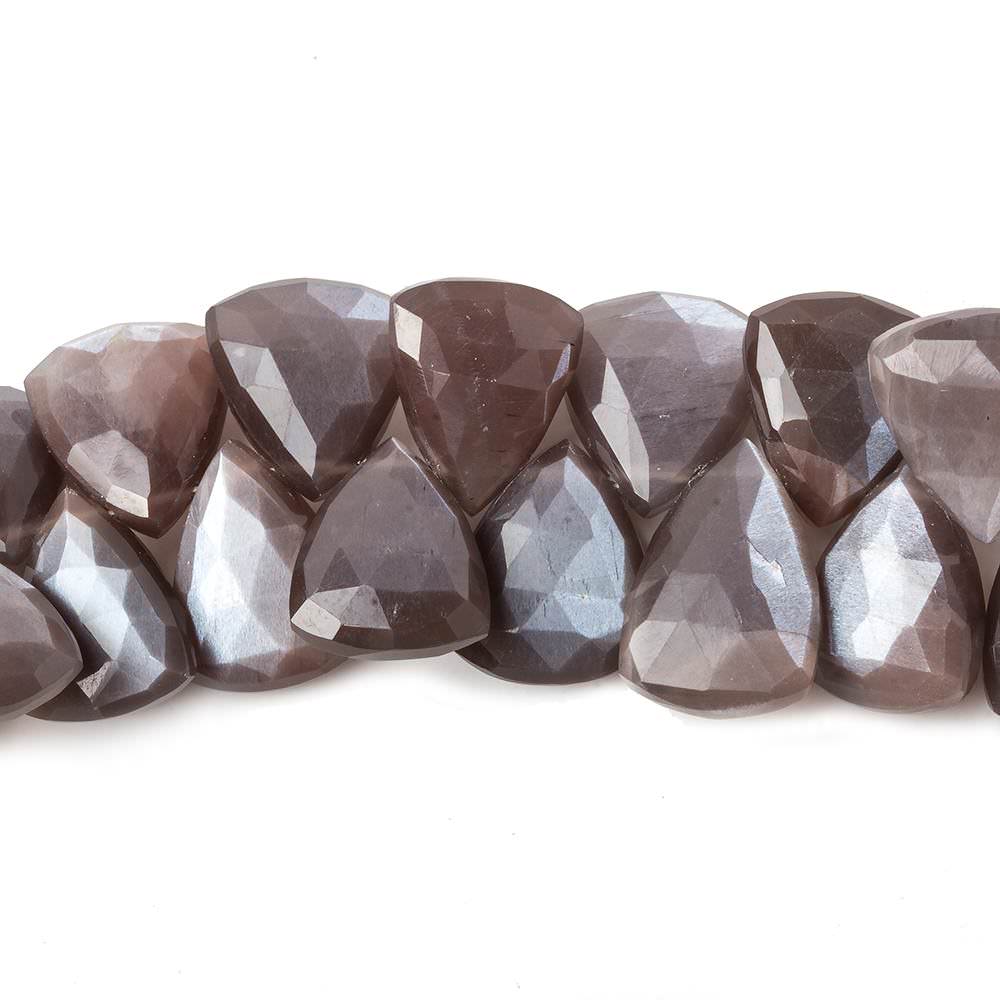 13x14-17x14mm Chocolate Moonstone faceted flat trillion beads 8 inch 38 pcs (ONLINE ORDER ONLY)