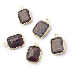 13x11mm Vermeil Bezel Garnet Rectangle Pendant 1 piece (ONLINE ORDER ONLY)