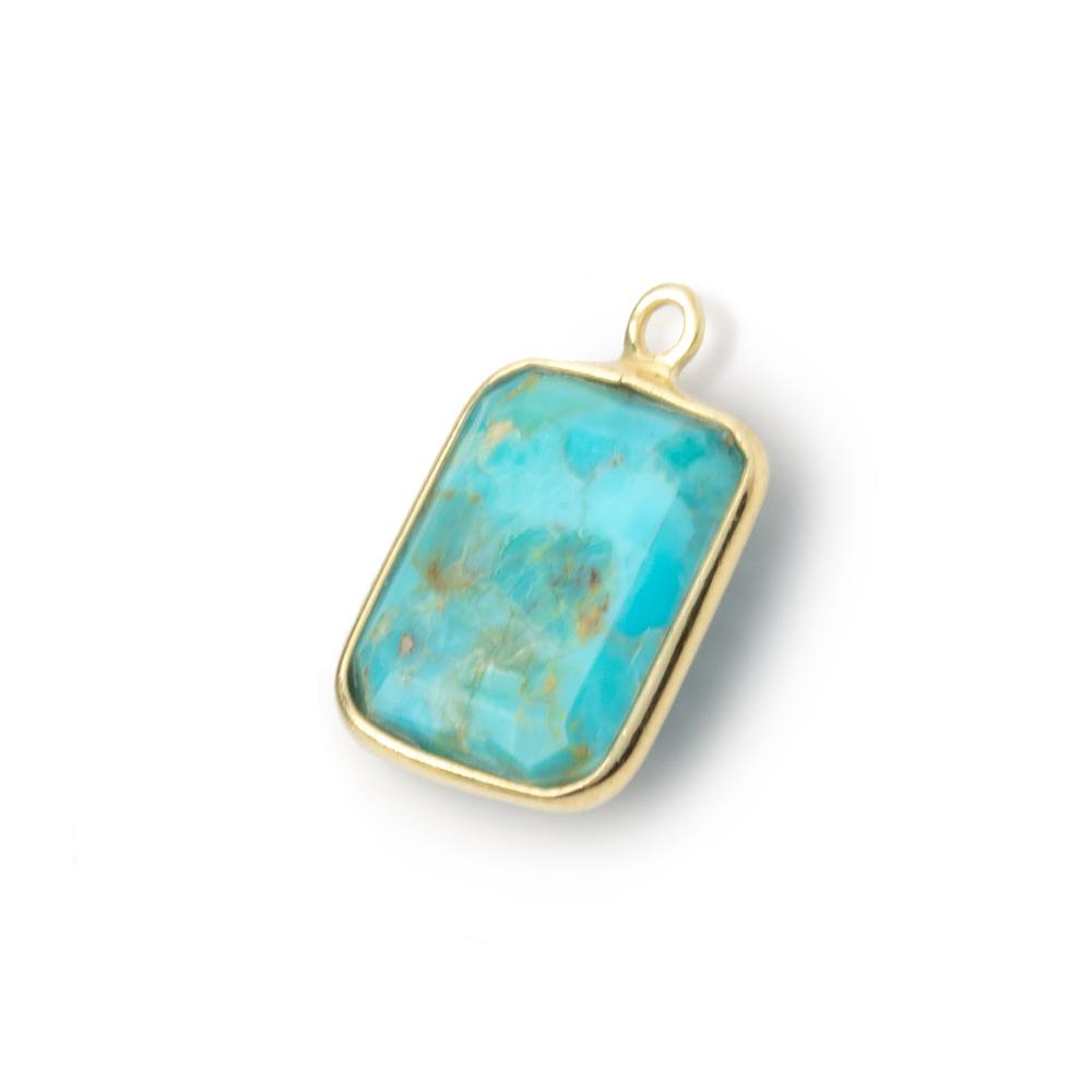 13x11mm Vermeil Bezel Turquoise Howlite Rectangle 1 Pendant (ONLINE ORDER ONLY)