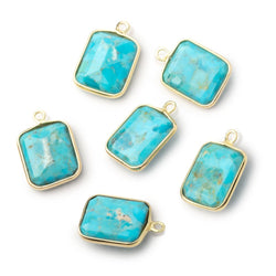13x11mm Vermeil Bezel Turquoise Howlite Rectangle 1 Pendant (ONLINE ORDER ONLY)
