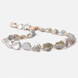 13x12-16x13mm Tri Color straight drilled Keshi Freshwater Pearls 16 inch 23 pieces AA (ONLINE ORDER ONLY)