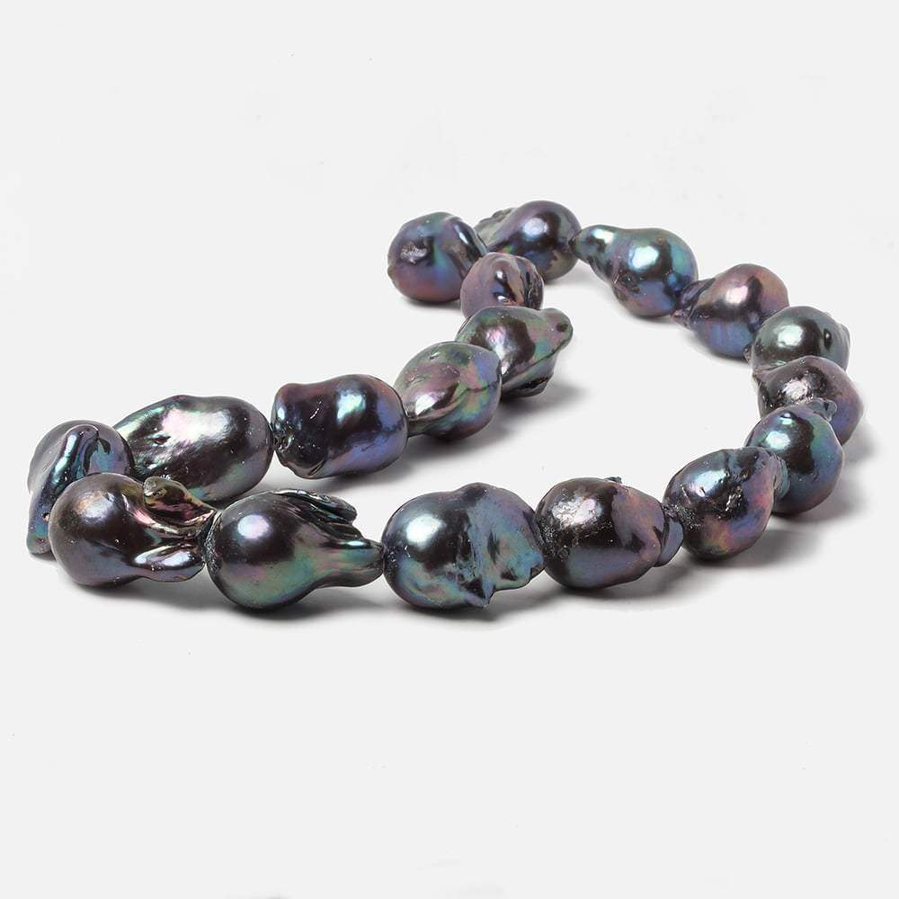 13x12-19x14mm Peacock Ultra Baroque Freshwater Pearls 15.5 inch 27 pcs (ONLINE ORDER ONLY)