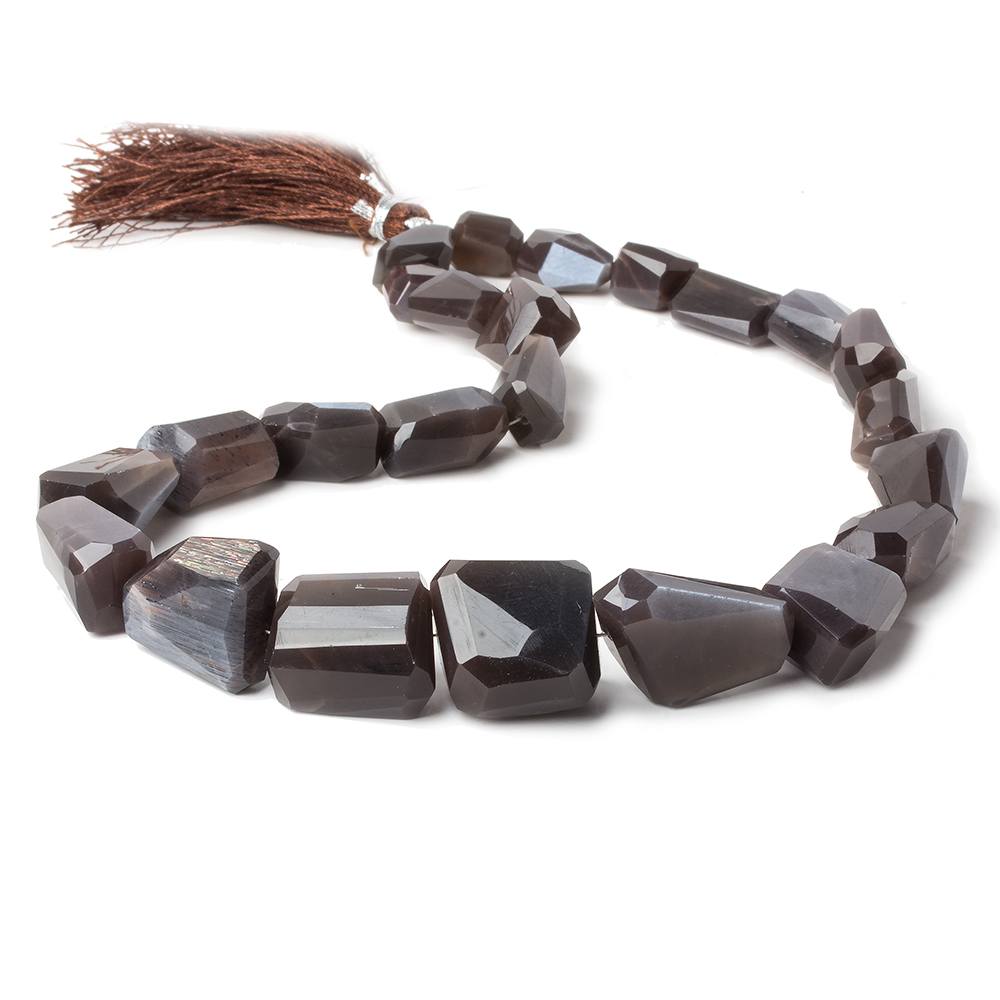 13x12-20x14mm Chocolate Moonstone faceted nugget beads 16 inch 24 pieces AAA (ONLINE ORDER ONLY)