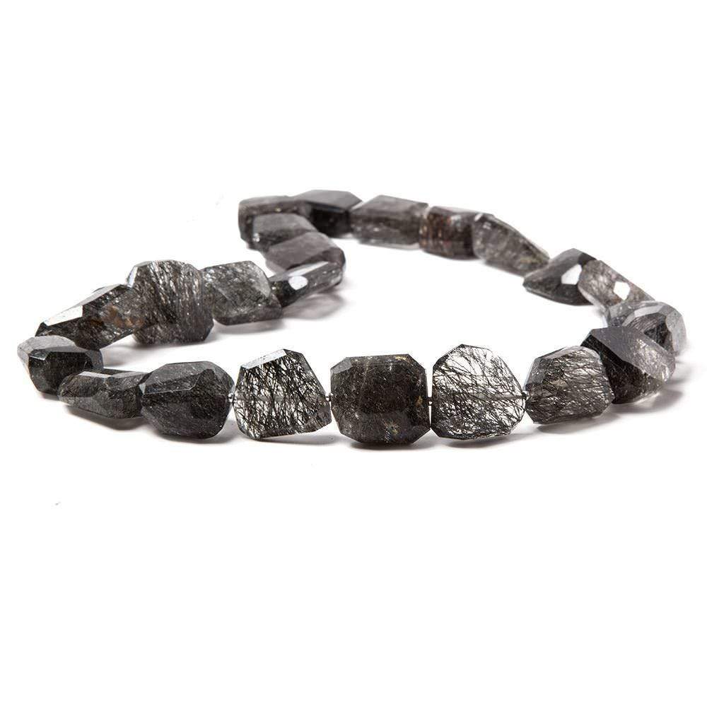 13x13-21x12mm Tourmalinated Quartz faceted nugget beads 14 inch 21 pieces (ONLINE ORDER ONLY)