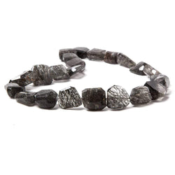 13x13-21x12mm Tourmalinated Quartz faceted nugget beads 14 inch 21 pieces (ONLINE ORDER ONLY)