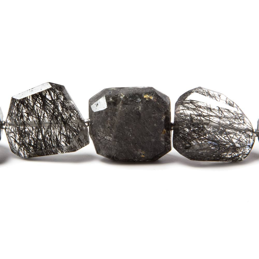 13x13-21x12mm Tourmalinated Quartz faceted nugget beads 14 inch 21 pieces (ONLINE ORDER ONLY)