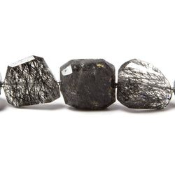 13x13-21x12mm Tourmalinated Quartz faceted nugget beads 14 inch 21 pieces (ONLINE ORDER ONLY)