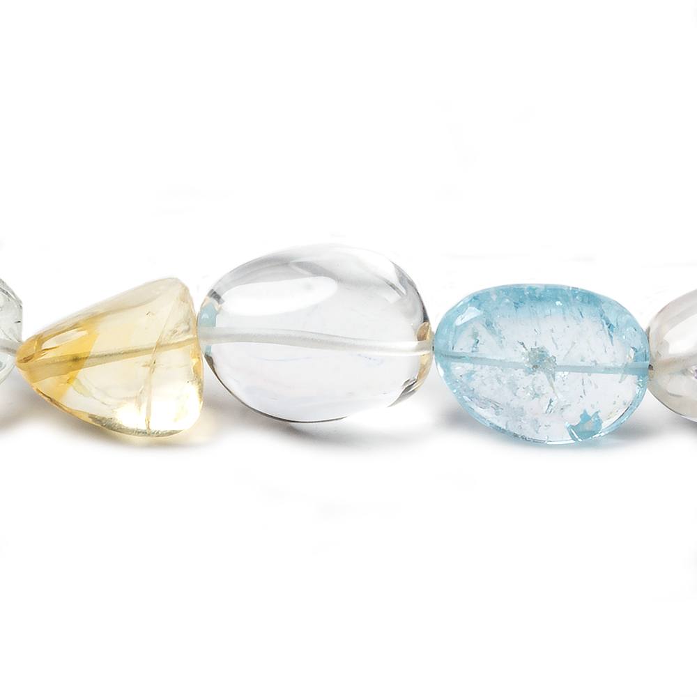 13x13-21x13mm Multi-Gemstone plain nugget beads 16 inch 23 pieces A (ONLINE ORDER ONLY)