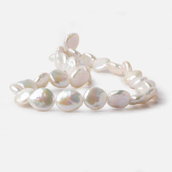 13x13.5-13x15mm Rose' White Coin Freshwater Pearls 16 inch 29 pieces (ONLINE ORDER ONLY)