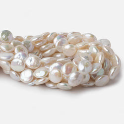13x13.5-13x15mm Rose' White Coin Freshwater Pearls 16 inch 29 pieces (ONLINE ORDER ONLY)