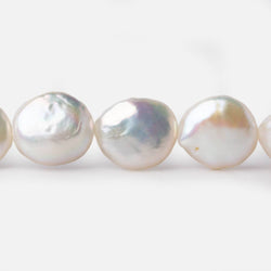 13x13.5-13x15mm Rose' White Coin Freshwater Pearls 16 inch 29 pieces (ONLINE ORDER ONLY)