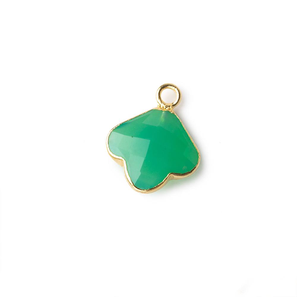 13x13mm Gold Leafed Dark Green Onyx Faceted Trillium Flower Focal Bead Pendant sold as 1 piece (ONLINE ORDER ONLY)