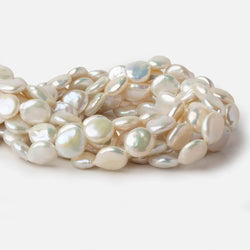 13x15-13.5x16mm White with Rose' overtone Coin Freshwater Pearls 16 inch 26 pcs A (ONLINE ORDER ONLY)