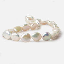 13x15-13.5x16mm White with Rose' overtone Coin Freshwater Pearls 16 inch 26 pcs A (ONLINE ORDER ONLY)
