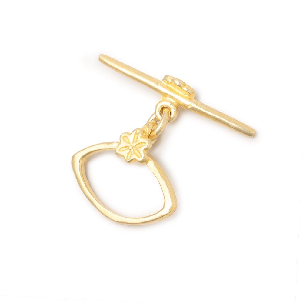 13x15mm Vermeil Toggle Flower Marquise Design 1 piece (ONLINE ORDER ONLY)