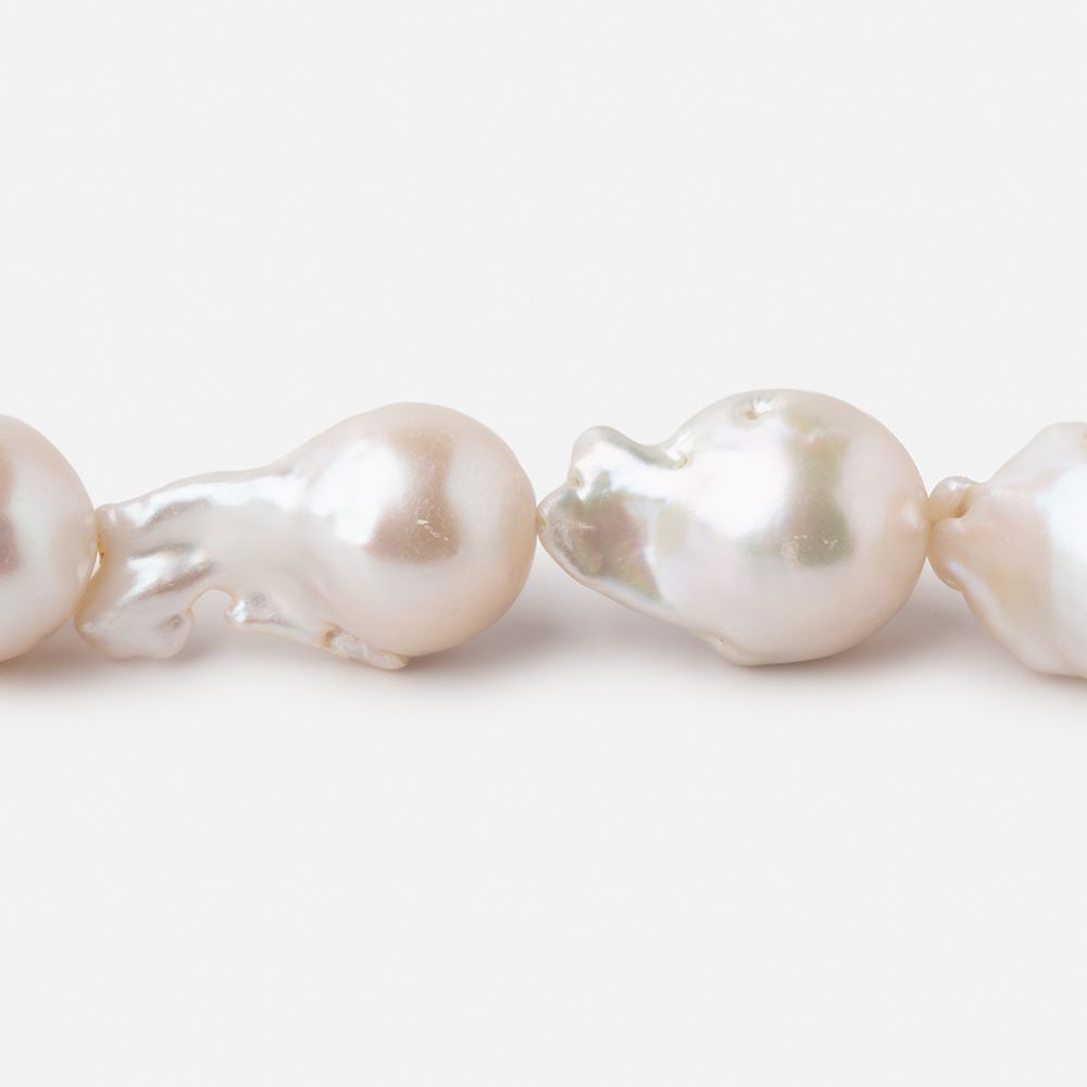 13x18-13x23mm White Ultra Baroque Freshwater Pearls 16.5 inch 21 pieces AA (ONLINE ORDER ONLY)
