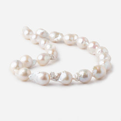 13x18-13x23mm White Ultra Baroque Freshwater Pearls 16.5 inch 21 pieces AA (ONLINE ORDER ONLY)