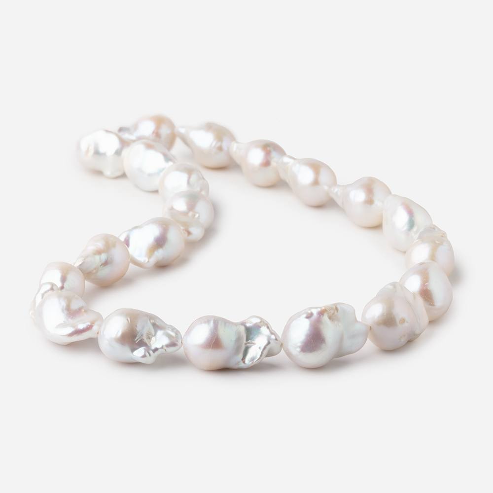 13x18-14x24mm White Ultra Baroque Freshwater Pearls 16.5 inch 20 Pieces AA (ONLINE ORDER ONLY)