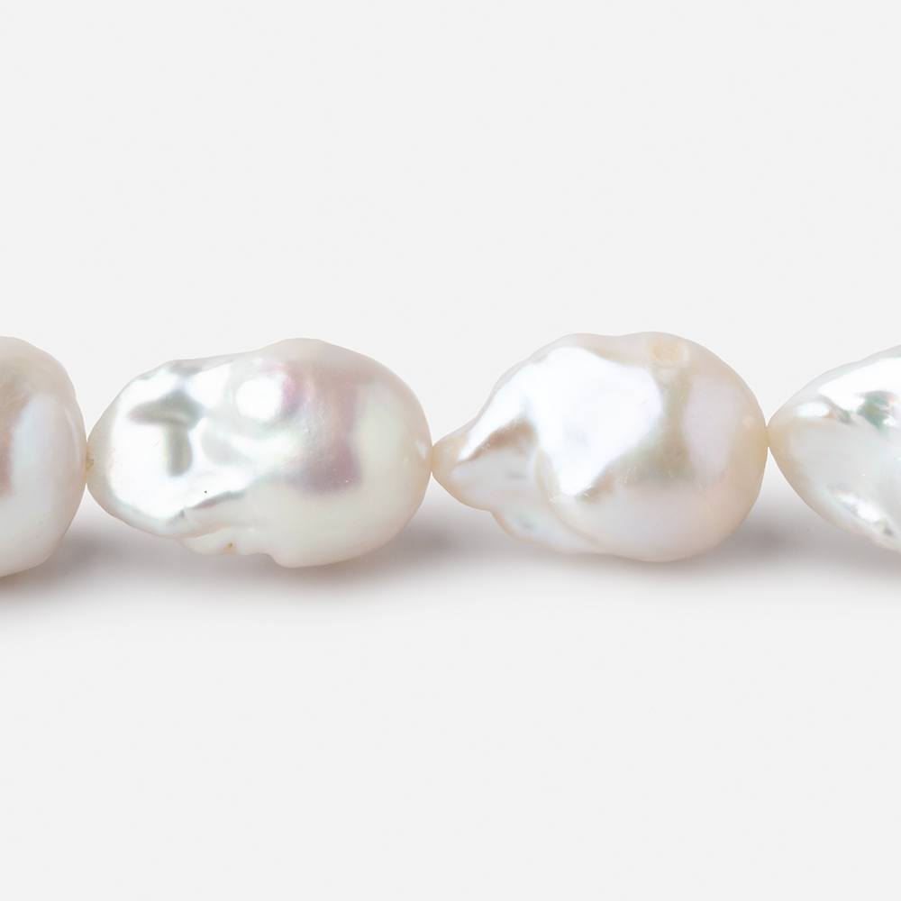 13x18-15x22mm White Ultra Baroque Freshwater Pearls 16 inch 20 pieces AA (ONLINE ORDER ONLY)