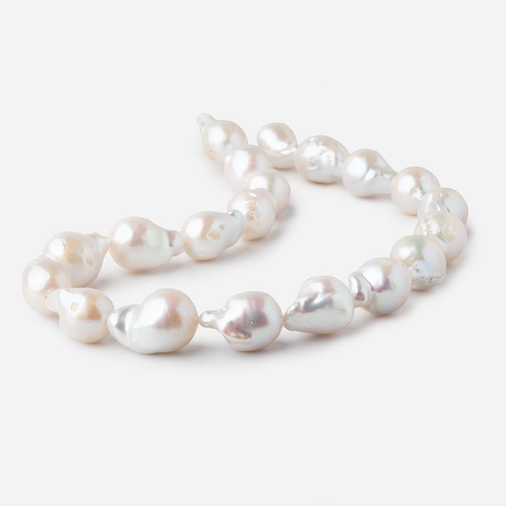 13x18-15x22mm White Ultra Baroque Freshwater Pearls 16 inch 20 pieces AA (ONLINE ORDER ONLY)