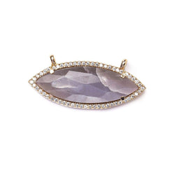 13x33mm Rose Gold Bezel CZ & Chocolate Moonstone Marquise East West Connector 1 focal bead (ONLINE ORDER ONLY)