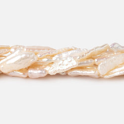 13x6-17x7mm Peach Straight Drill Biwa Freshwater Pearls 15.5 inch 22 Beads (ONLINE ORDER ONLY)