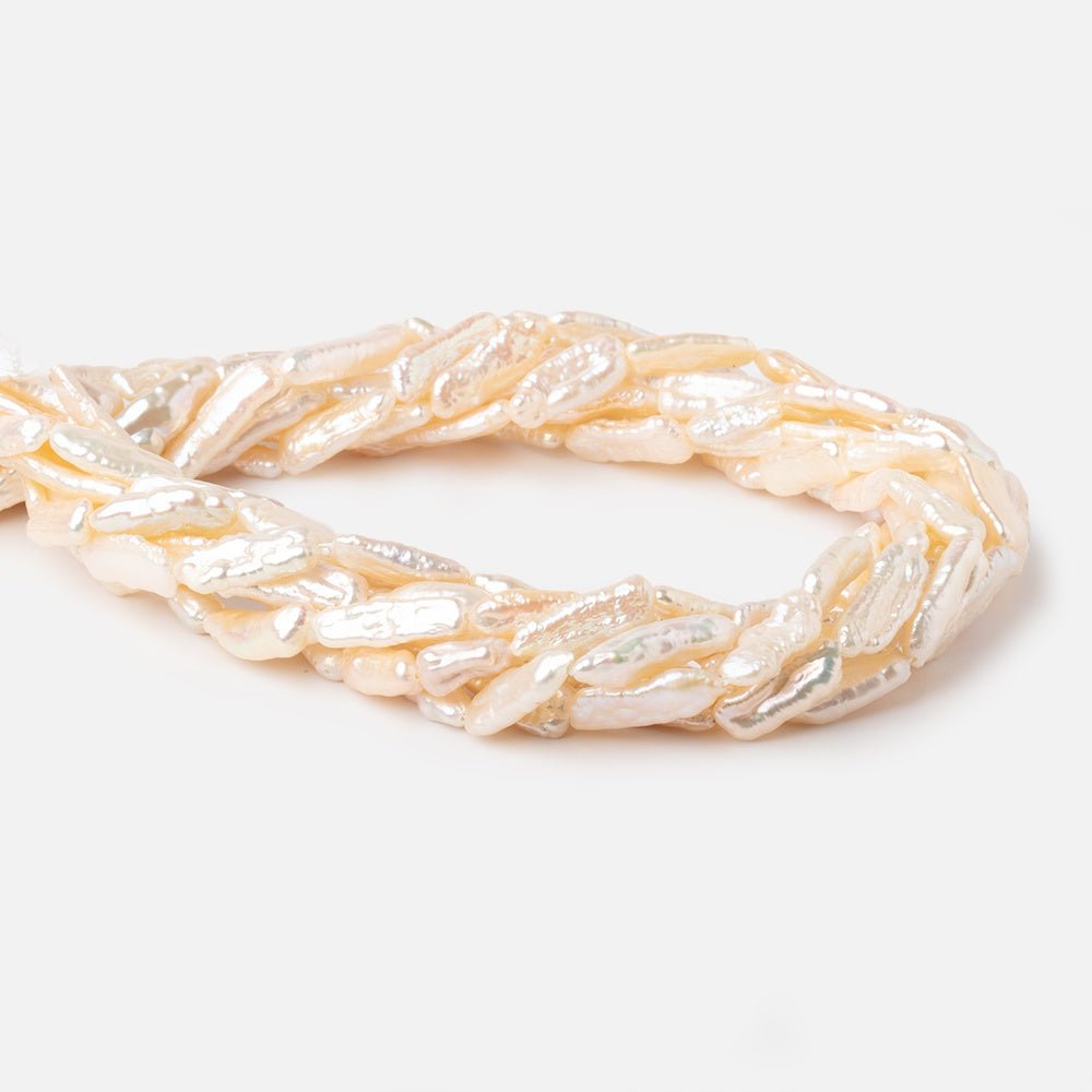 13x6-17x7mm Peach Straight Drill Biwa Freshwater Pearls 15.5 inch 22 Beads (ONLINE ORDER ONLY)