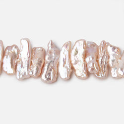 13x6-19x6mm Peach Biwa Freshwater Pearls 15.5 inch 60 beads AA (ONLINE ORDER ONLY)