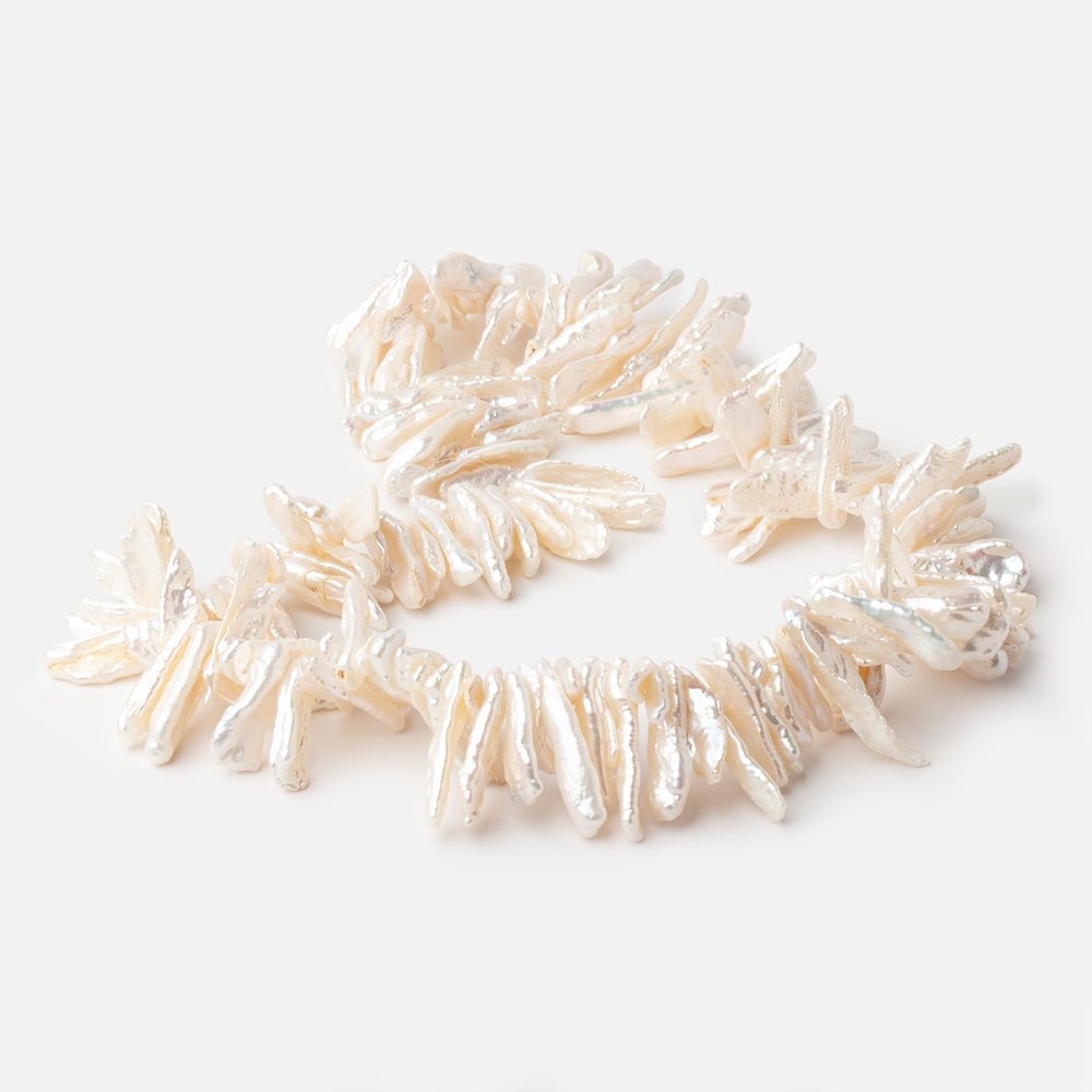 13x6-27x7mm Cream Top Drill Biwa Freshwater Pearls 15 inch 150 beads (ONLINE ORDER ONLY)