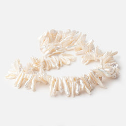 13x6-27x7mm Cream Top Drill Biwa Freshwater Pearls 15 inch 150 beads (ONLINE ORDER ONLY)