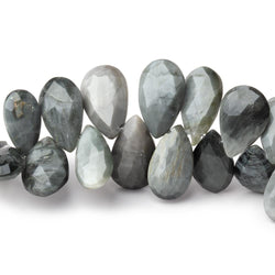 13x7-15x9mm Black Tiger's Eye Faceted Pear Beads 8 inch 52 pieces (ONLINE ORDER ONLY)