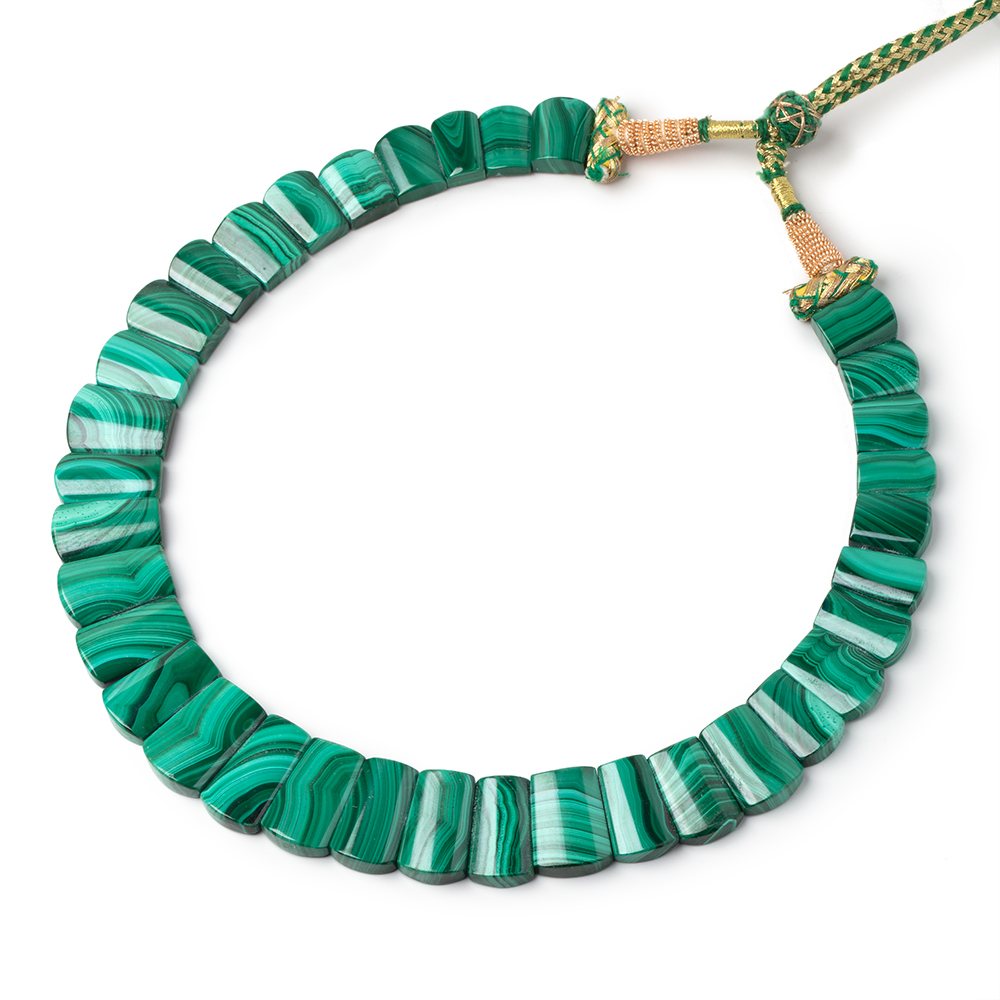 13x8-21x12mm Malachite Plain Fancy Shape Collar 35 Beads (ONLINE ORDER ONLY)
