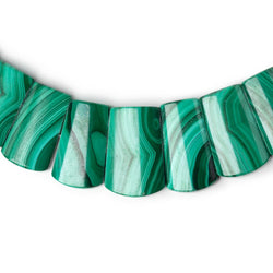 13x8-21x12mm Malachite Plain Fancy Shape Collar 35 Beads (ONLINE ORDER ONLY)