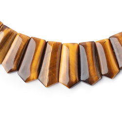 13x8-24x9mm Tiger's Eye double drilled plain fancy shape collar 38 beads (ONLINE ORDER ONLY)