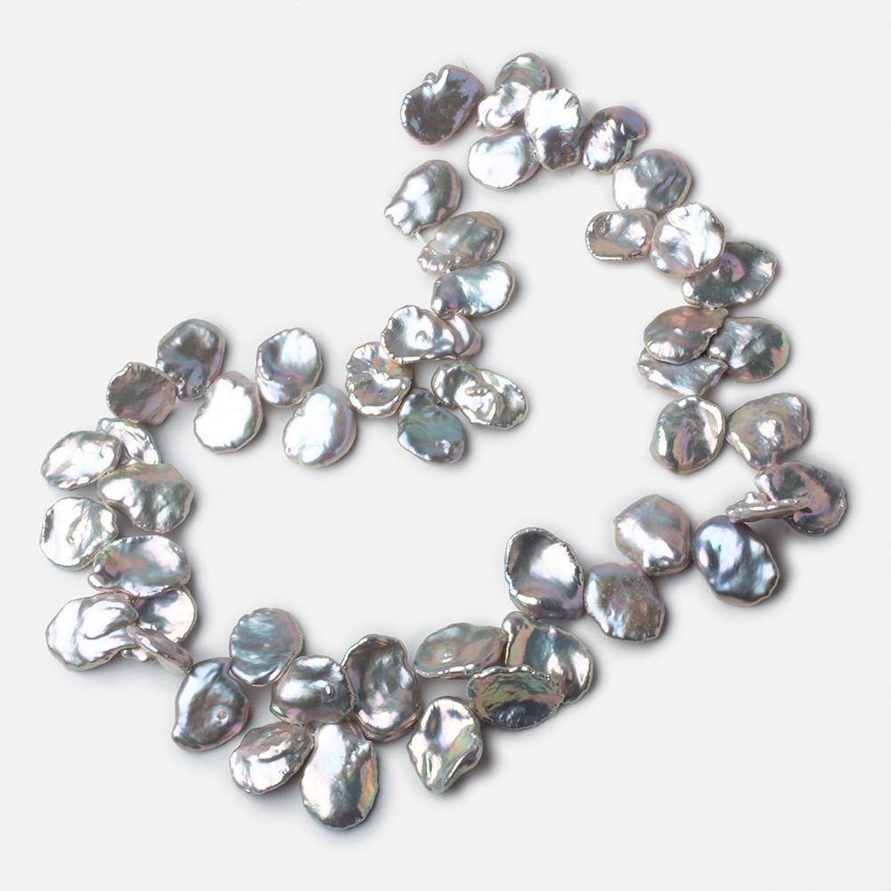 13x9-17x14mm Lilac Silver Top Drilled Keshi Freshwater Pearls 16 inch 53 pieces (ONLINE ORDER ONLY)