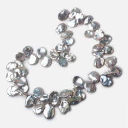 13x9-17x14mm Lilac Silver Top Drilled Keshi Freshwater Pearls 16 inch 53 pieces (ONLINE ORDER ONLY)