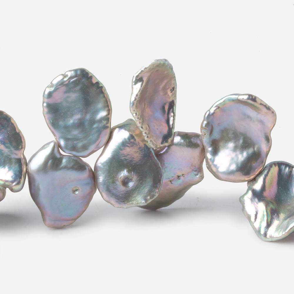 13x9-17x14mm Lilac Silver Top Drilled Keshi Freshwater Pearls 16 inch 53 pieces (ONLINE ORDER ONLY)