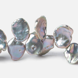 13x9-17x14mm Lilac Silver Top Drilled Keshi Freshwater Pearls 16 inch 53 pieces (ONLINE ORDER ONLY)
