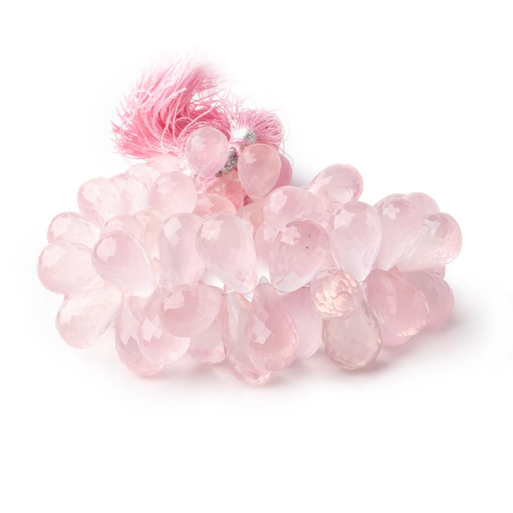 13x9-21x11mm Rose Quartz Faceted Tear Drop Beads 8 inch 54 pieces (ONLINE ORDER ONLY)
