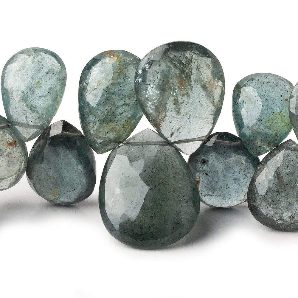 13x9-26x20mm Moss Aquamarine Faceted Pears 8.5 inch 37 Beads AAA (ONLINE ORDER ONLY)
