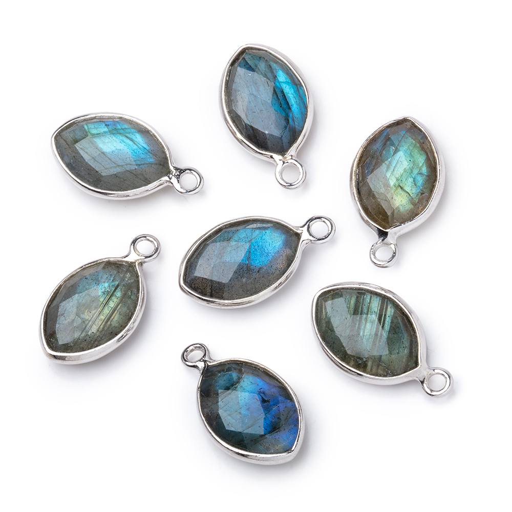 13x9mm Silver Bezel Labradorite Marquise Pendant 1 piece (ONLINE ORDER ONLY)