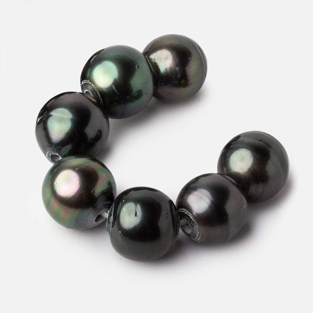 14-14.5mm Peacock Tahitian Large Hole Saltwater Pearls 4 inch 7 pieces A (ONLINE ORDER ONLY)