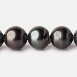14-14.5mm Silver Peacock Tahitian Large Hole Saltwater Pearls 4 inch 7 pieces (ONLINE ORDER ONLY)