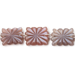 14-15mm Chocolate Moonstone Double Drill Carved Rectangle 10 Beads (ONLINE ORDER ONLY)