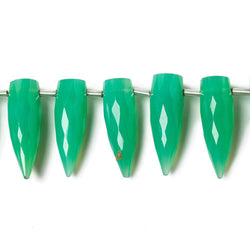 14-16mm Green Chalcedony Faceted Fancy Beads 8 inch 26 pieces (ONLINE ORDER ONLY)