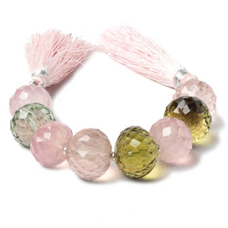 14-16mm Multiple Quartz concave faceted rondelle beads 4 inch 8 pieces AAA (ONLINE ORDER ONLY)