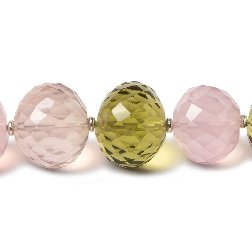 14-16mm Multiple Quartz concave faceted rondelle beads 4 inch 8 pieces AAA (ONLINE ORDER ONLY)