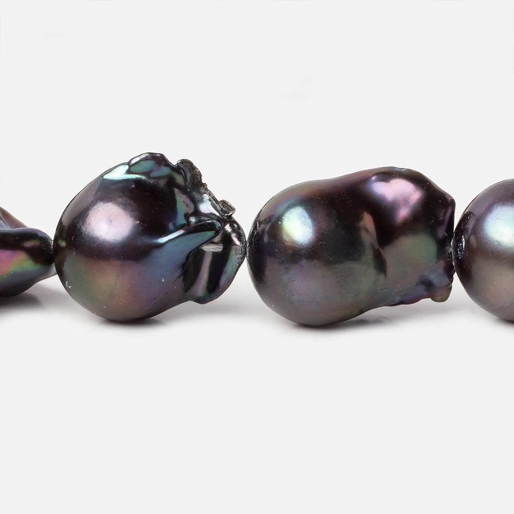 14-17mm Peacock Ultra Baroque Freshwater Pearls 17 inch 19 pcs .8mm drill hole AAA (ONLINE ORDER ONLY)