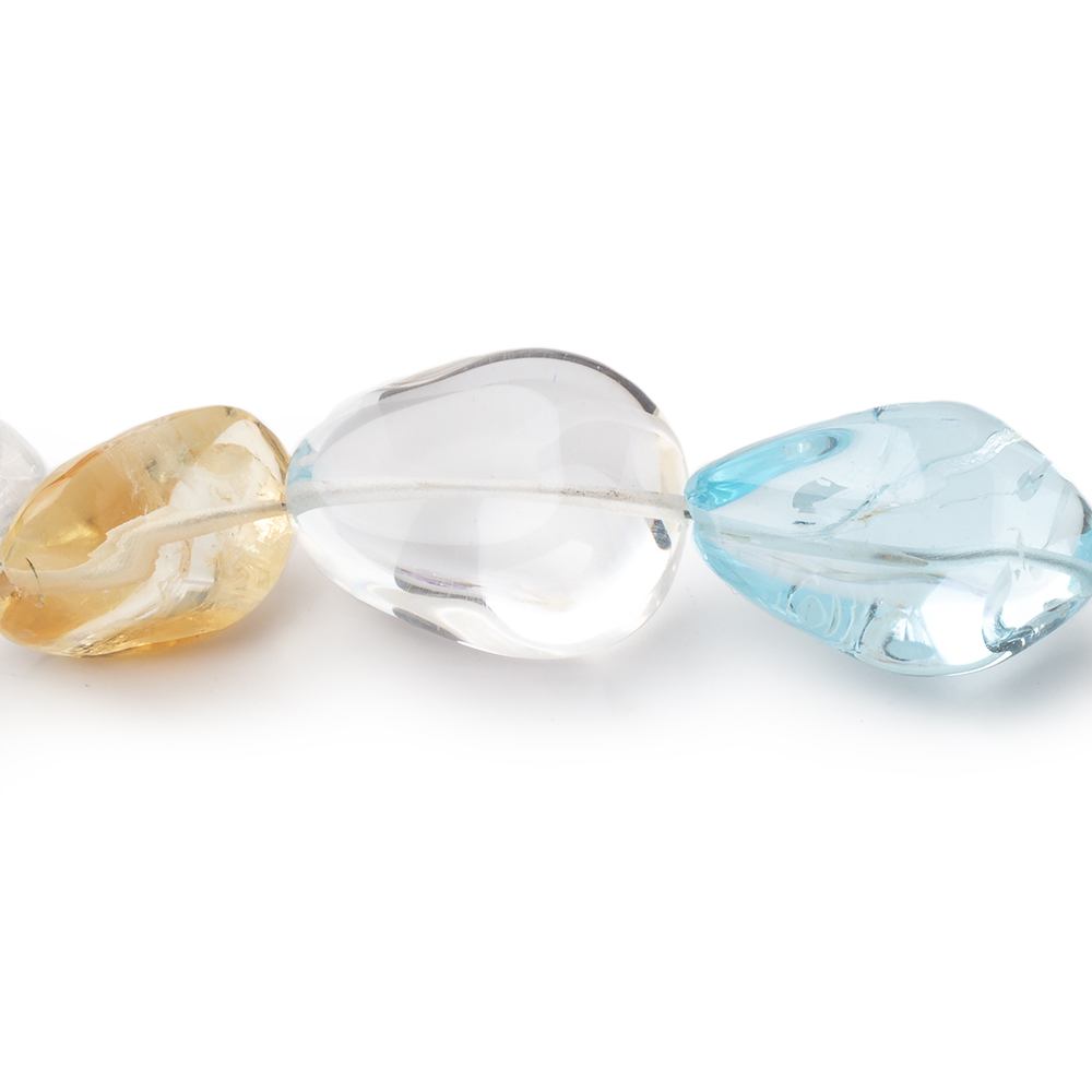 14-19mm Multi Gemstone Plain Nugget Beads 16 inch 23 pieces (ONLINE ORDER ONLY)